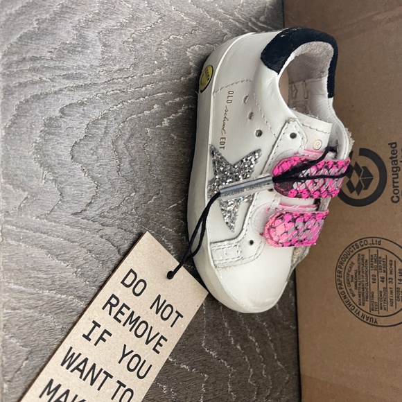 Toddler  Old School sneakers with glittery star and fuchsia snakeskin-print heel - Picture 7 of 9